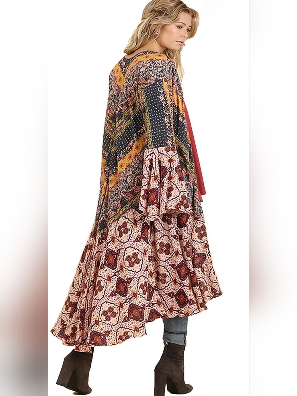 Umgee Boho Kimono Duster Sz 2XL - Picture 2 of 6